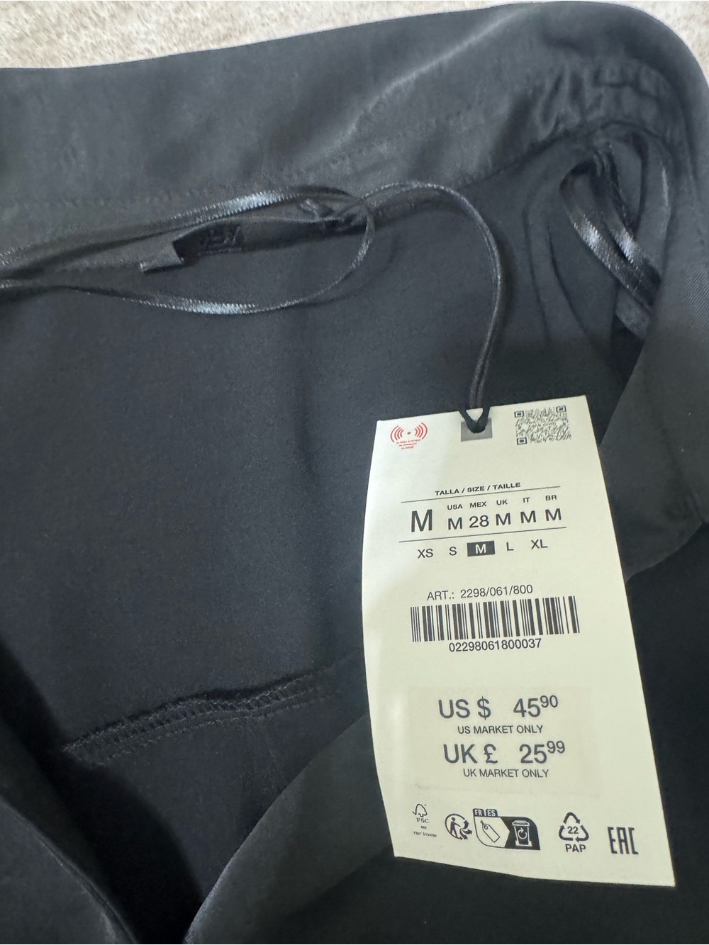 Zara satin effect button down shirt size medium nwt - Picture 4 of 4